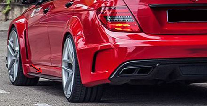 Custom Mercedes C Class  Sedan Side Skirts (2008 - 2013) - $690.00 (Part #MB-090-SS)